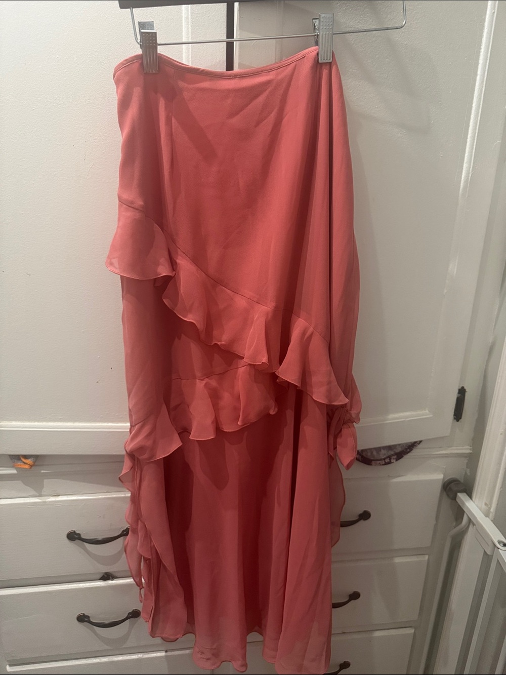 Wilfred Coral Ruffle High-Low Skirt